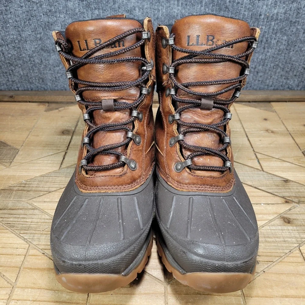 L.L. Bean Storm Chaser 5 Mens 8.5 M Duck Boots Brown Leather Primaloft Tek 2.5
